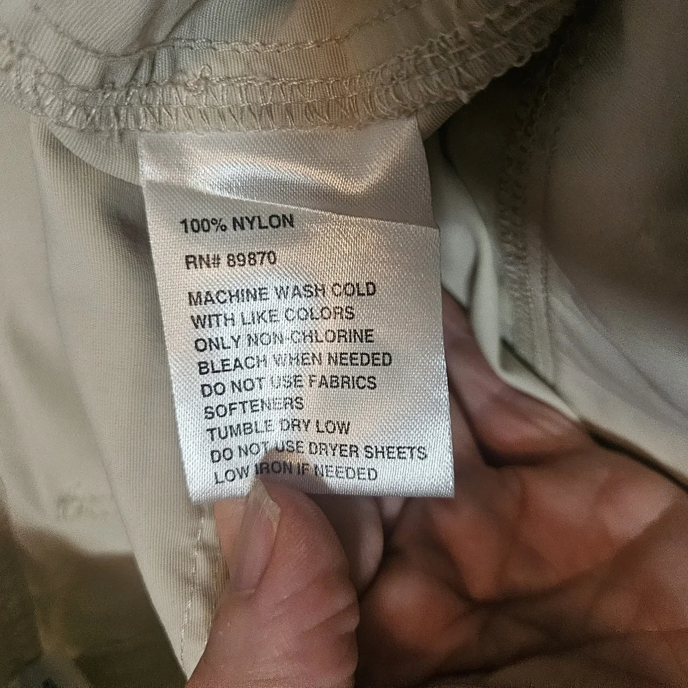 NWT Bimini Bay Shorts Stone Khaki Pocket High Waist Moisture Resistant s